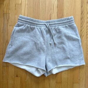 Aritzia TNA Cozy Fleece Grey Shorts L